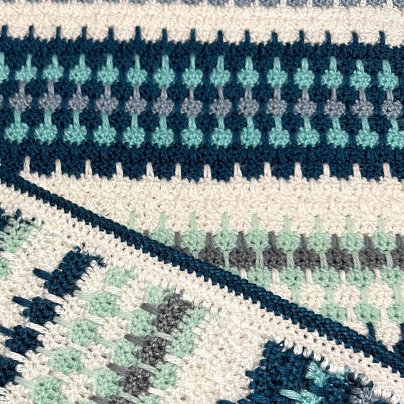 Handmade Crochet Blanket Cape Cover Crochet Throws Hand Knitted Blanket - Picture 4 of 7